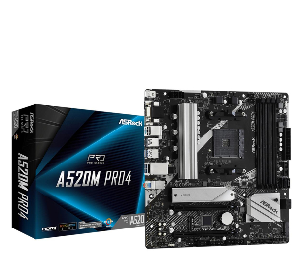 ASROCK Płyta główna Asrock A520M PRO4 - 613676 - zdjęcie